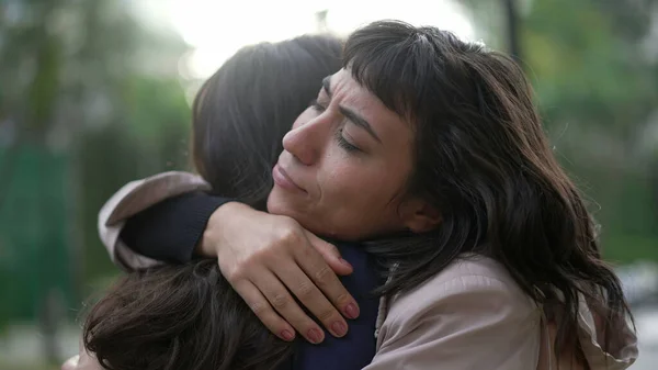 Sympathetic Woman Hugging Friend Empathy Support Friendship Concept Two Best — Fotografia de Stock