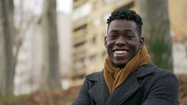 Charismatic Happy Friend Black Man Portrait Face Smiling Camera — ストック写真