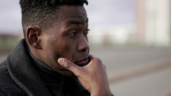 Stressed Black African Man Feeling Neck Pain Due Emotional Struggle — Stock Fotó