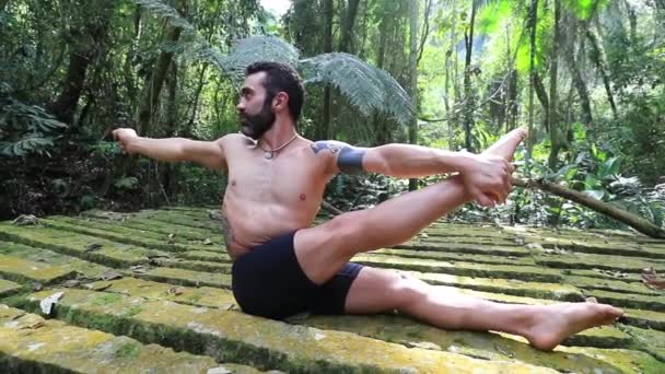 Atletic Formare Yoga Aer Liber — Videoclip de stoc
