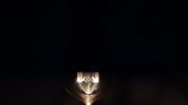 Turning light ON. Ceiling bulb electricity switching ON. Idea eureka concept