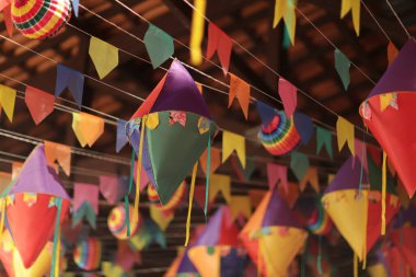 Party decor. South latin american traditional decor party. Decoration for festa junina