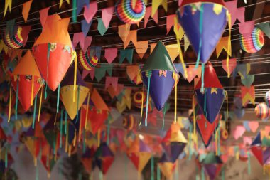 Party decor. South latin american traditional decor party. Decoration for festa junina