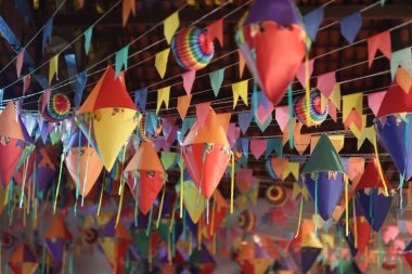Party decor. South latin american traditional decor party. Decoration for festa junina