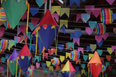 Party decor. South latin american traditional decor party. Decoration for festa junina