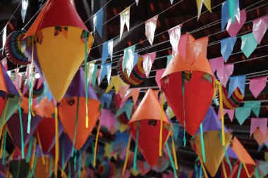 Party decor. South latin american traditional decor party. Decoration for festa junina