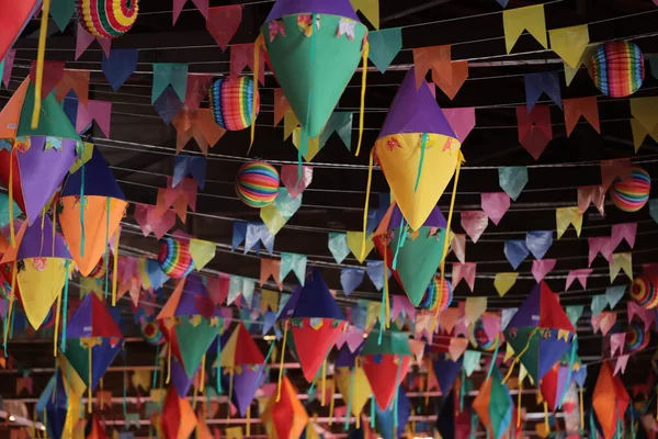 Party decor. South latin american traditional decor party. Decoration for festa junina