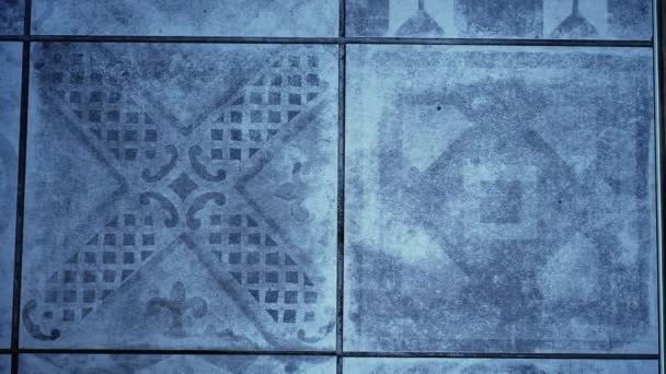 Tile Surface Texture Decoration Patterns Vintage Antique Tiles — Wideo stockowe