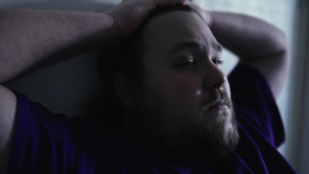One Man Depressed Person Feeling Despair Suffering Mental Illness Alone — Wideo stockowe