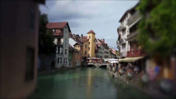 Old Antique Ancient Town Annecy Travel Destination Touristic City Traditional — Stock Video