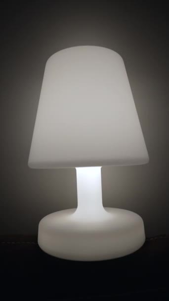 One Lamp Glowing Light Dark Bedside Nightlamp Vertical Video — 비디오
