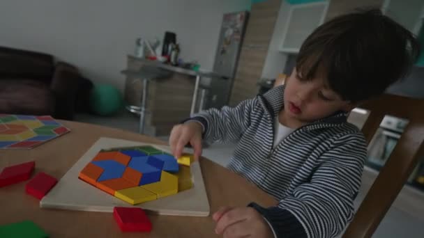 Child Playing Creative Toy Home Apartment Childhood Development Concept Year — Wideo stockowe