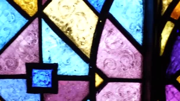 天主教玻璃窗装饰装饰细节 — 图库视频影像