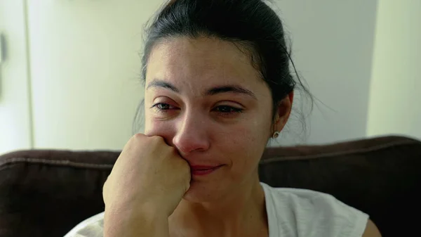 Portrait Troubled Woman Crying Despair Hard Times Closeup Face Person — Foto de Stock