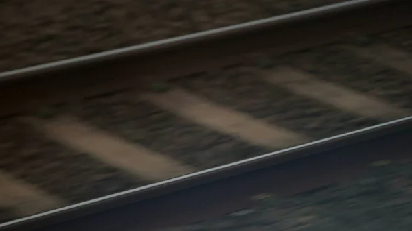 Closeup railway tracks in highspeed motion. Loopable video