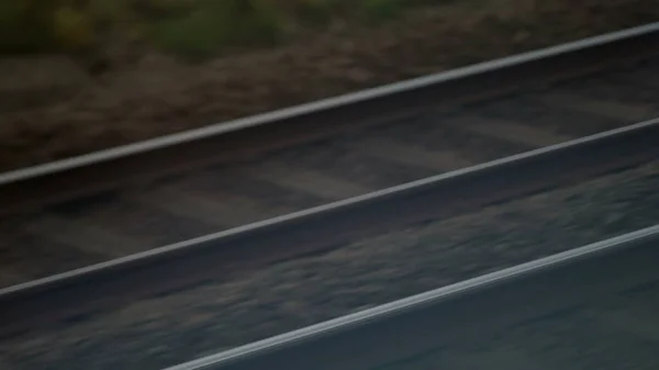 Highspeed Train Tracks Motion Closeup — Stok fotoğraf