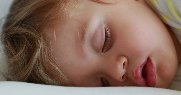 Cute Baby Face Sleeping Adorable Toddler Asleep Closeup One Year — 图库照片