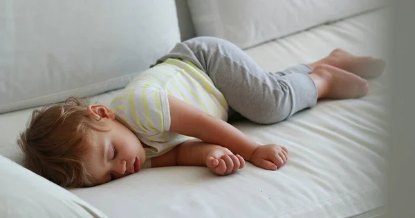 One Year Old Toddler Asleep Baby Napping Candid — Stock Photo, Image
