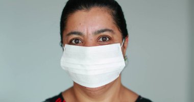 African black woman wearing surgical mask prevention