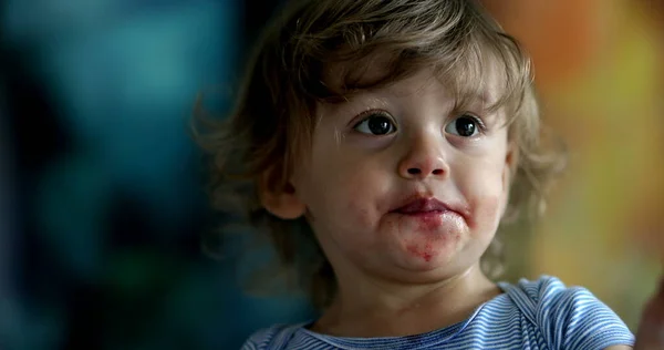 Bonito Bebê Criança Menino Comer Melancia Fruta — Fotografia de Stock