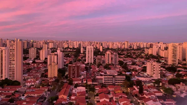Vista Pôr Sol Cidade Metrópole São Paulo — Fotografia de Stock
