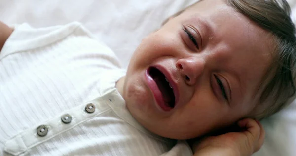 Tearful Baby Toddler Crying One Year Told Child Cries — Stock Photo, Image
