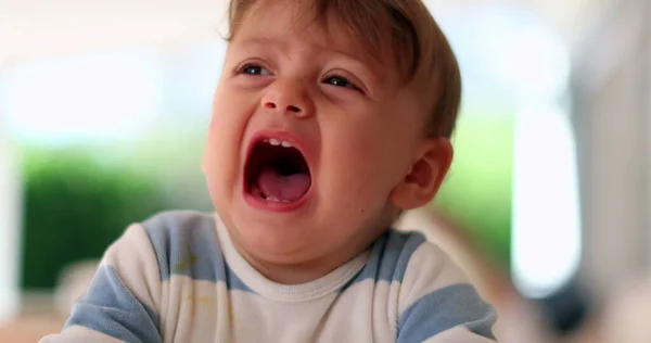 Cute Baby Complaining Crying Out Loud Wanting Attention Toddler Yelling — Fotografia de Stock