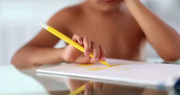 Dessin Artistique Enfant Sur Papier Création Coloriage — Photo