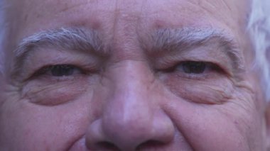 Mutlu Son Sınıfların Gözlerinin Kırışıklıkları, Yaşlılık İfadesi, Neşeli Yaşlı Kafkas Erkeğinin Yakın Çekimi