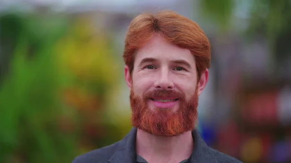 Close Portrait Redheaded Caucasian Young Man — Stock Photo, Image