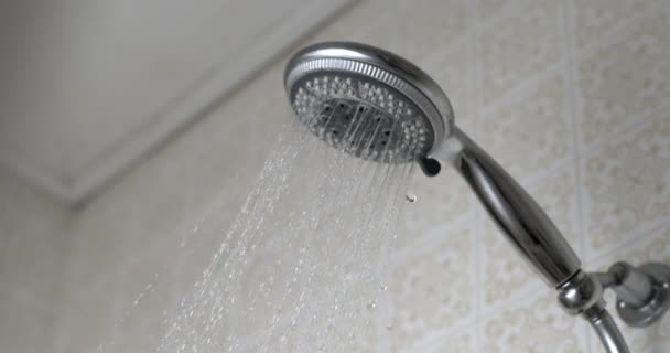 Voda Tekoucí Sprchy Super Zpomaleném 800 Fps Mytí Koupele Rutina — Stock video