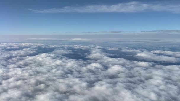 Flying Air High Clouds Plane Passenger Window — Stockvideo