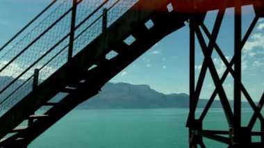 Lake and mountains seen from train. LAKE GENEVA Switzerland