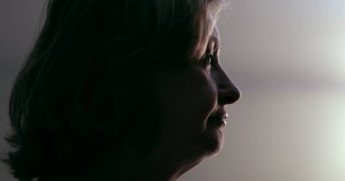 Depressed senior woman suffering in silence. Close-up toruble person face