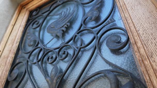Ornamento Tradizionale Decorato Porta Antica Ornamento Europeo Medievale — Video Stock