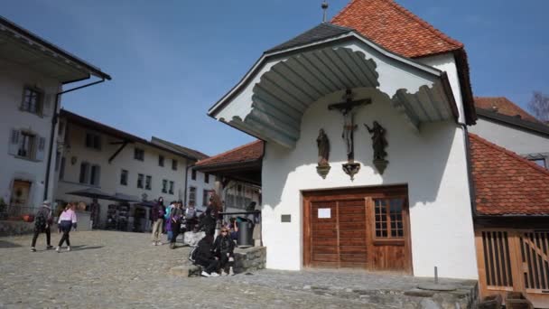 Fryburg Szwajcaria Około Marca 2022 Zamek Gruyeres Ponadczasowy Klejnot Średniowiecznego — Wideo stockowe
