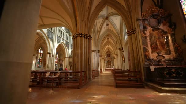 Friburgo Suíça Por Volta Março 2022 Ecos Vislumbre Interior Catedral — Vídeo de Stock