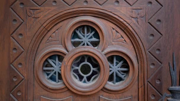 Design Porta Antiga Bonita Tradicional Com Adornos Ornamentação Antique Retro — Vídeo de Stock
