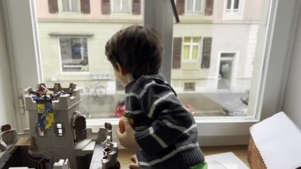 장난감 요새에 모험적인 줄무늬 스웨터 — 비디오