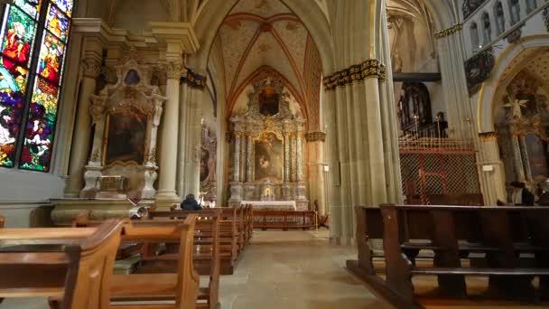 Fribourg Sviçre Circa Mart 2022 Tarihi Aziz Nicholas Katedrali Tasarımı — Stok video