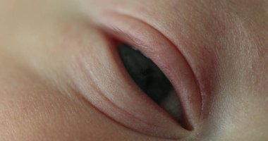 Close-up macro eye of newborn baby