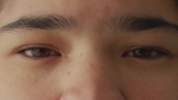 Extrem Närbild Unga Asiatiska Kvinnans Ögon Makro Detalj Olika Kvinnliga — Stockvideo