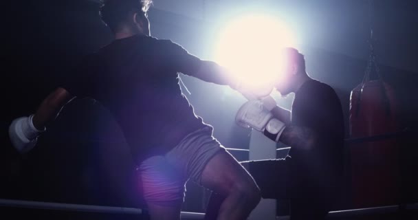 800 Fps Ultra Slow Motion Muay Thai Combatants Ring Delivering — Stock videók