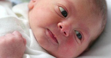 Newborn baby portrait first day of life