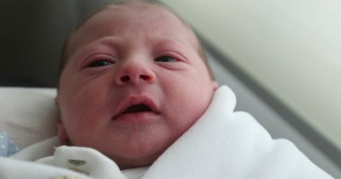 Newborn baby face first day of life