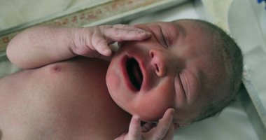 Infant newborn baby, close-up view