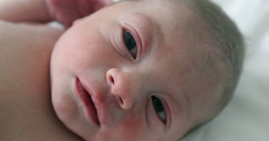 Newborn baby boy at hospital first day of life
