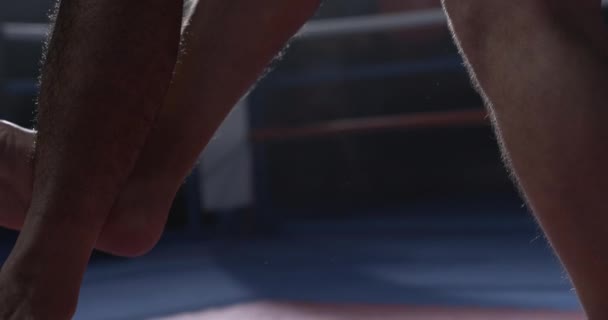 Precisie Takedown Rivaal Succumbs Aan Fighter Krachtige Been Low Kick — Stockvideo