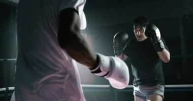 Ring Fighter 'daki güçlü Muay Thai Saldırısı Yavaş Çekimde Tekme attı