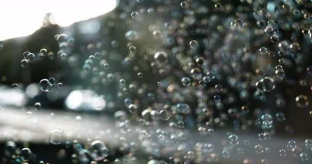 800Fps 東洋石鹸バブルを放出するトイガンのハイスピード可視化 — ストック動画